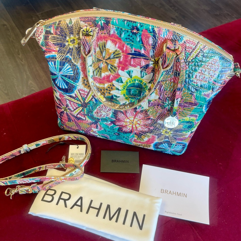 Brahmin Floral Multicolor Satchel - Picture 3 of 4